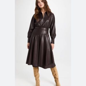 Rebecca Taylor Dark Brown Faux Leather top